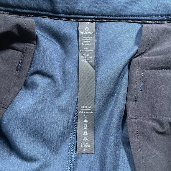 Lululemon Pants Men's 33x31 Navy Classic Fit Golf Commission Performance - Picture 9 of 12